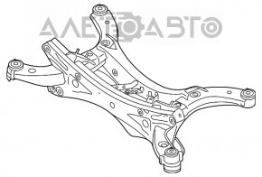 Подрамник задний Mazda 6 13-17 ржавый, замято 1 ухо, порваны 3 С/Б, потрескан 1 С/Б
