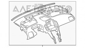Торпедо передняя панель без AIRBAG Chevrolet Volt 11-15 темн-сер с накладкой на подушку