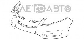 Бампер передній голий Chevrolet Volt 11-15 графіт відірвана планка кріплення подкрылка