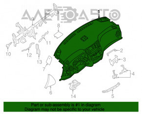 Торпедо передняя панель без AIRBAG Infiniti JX35 QX60 13-15 дорест беж, царапина