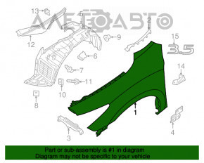 Крило переднє ліве Infiniti JX35 QX60 13- срібло k23