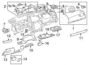 Накладка подторпедная колени водителя Toyota Camry v50 12-14 usa беж