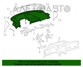 Торпедо передняя панель без AIRBAG Lexus CT200h 11-17 порез, царапины