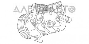 Компрессор кондиционера Chevrolet Camaro 16- 2.0 447250-2860 дефект шкива