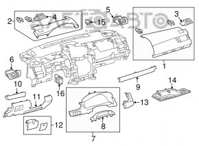 Накладка коліна водія Toyota Camry v55 15-17 usa черн, подряпини, відсутня кишеня