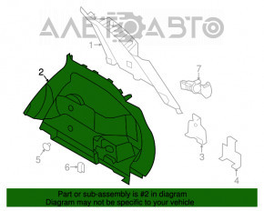 Обшивка арки права Nissan Rogue 14-20 беж під 2 ряди, затерта