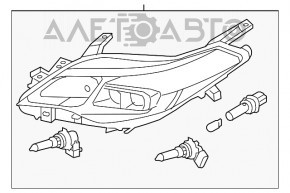 Фара передня права Toyota Avalon 13-15 гола галоген, зламані креп