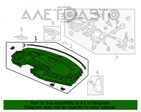 Торпедо передня панель без AIRBAG Honda Civic X FC 16-21 черн