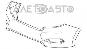 Бампер задній голий Honda Civic X FC 16-4d срібло, притиснутий