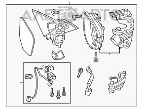 Дзеркало бічне Honda Civic X FC 16-21 7 пінів поворотник
