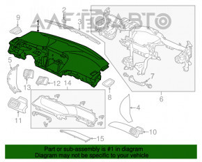 Торпедо передня панель без AIRBAG Honda Accord 13-17 беж, з бардачком