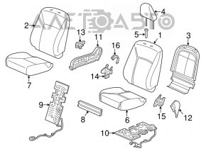 Сидіння водія Honda Accord 13-17 без airbag, механічне, велюр чорне, під чистку