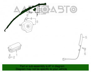 Подушка безопасности airbag боковая шторка правая VW Passat b7 12-15 USA ржавый пиропатрон