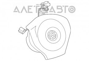 Подушка безпеки airbag в кермо водійська VW Passat b7 12-15 USA чорний, видно контур airbag