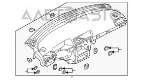 Торпедо передняя панель без AIRBAG VW Passat b7 12-15 USA дефект