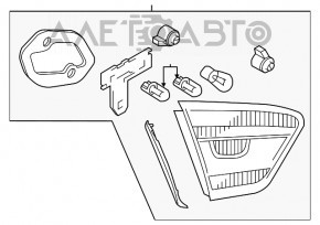 Ліхтар внутрішній кришка багажника лівий VW Passat b7 12-15 USA немає накладок, під полірування