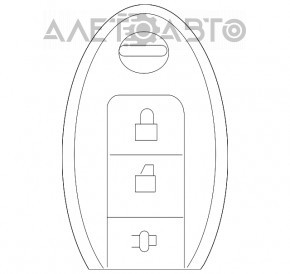 Ключ smart key Nissan Rogue 14-20 4 кнопки, обломан