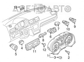 Управление климат-контролем VW Passat b7 12-15 USA ручное, без подогрева, трещины на корпусе