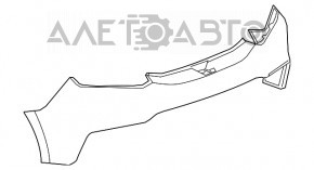 Бампер задній голий верх Chevrolet Volt 16- графіт прим'ятий, відірвані фрагменти, зламані кріплення, запиляний