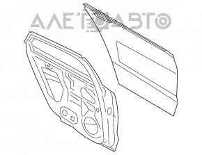 Дверь голая задняя левая Ford Fusion mk5 13- серебро UX, легкие вмятины