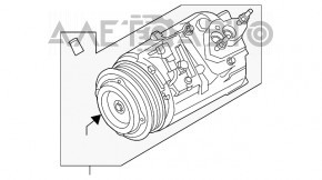 Компрессор кондиционера Lincoln MKZ 13-20 2.0T обломано крепление трубки конд