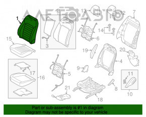 Сидіння водія Ford Fusion mk5 13-16 без airbag, електро, ганчірка, чорне