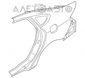 Четверть крыло задняя правая Ford Fusion mk5 13-20 серебро, меняная филенка