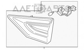 Ліхтар внутрішній кришка багажника лівий Ford Fusion mk5 13-16 тріщина на склі