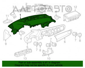 Торпедо передняя панель без AIRBAG Chevrolet Camaro 16-