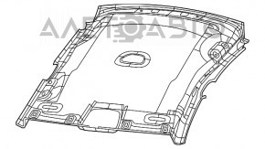 Обшивка потолка Chrysler 200 15-17 без люка, серая, отклеилась ткань