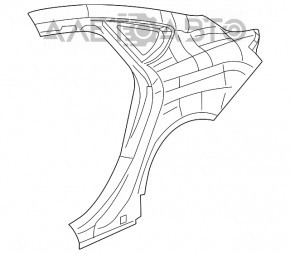 Четверть крыло задняя правая Chrysler 200 15-17 черный, тычка на арке