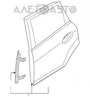 Дверь голая задняя правая Ford C-max MK2 13-18 черный UH, вмятинки