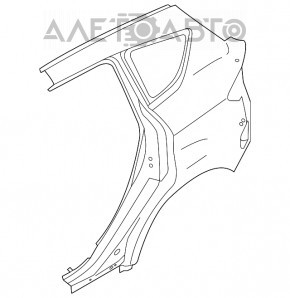 Чверть крило задні праві Ford C-max MK2 13-18 графіт, шпаклювання
