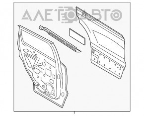 Дверь голая задняя левая Ford Escape MK3 13-19 серебро UX