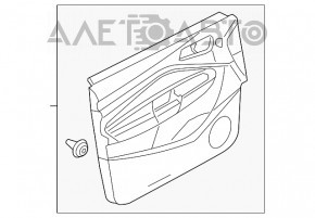 Обшивка двери карточка передняя левая Ford Escape MK3 13-16 дорест, беж, тычки на коже, мелкие царапины на пластике