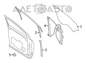 Стекло двери передней правой Ford Escape MK3 13-19 неоригинал Pilkington, царапины