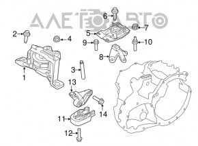 Подушка двигуна ліва Ford Escape MK3 13-16 1.6T 2.5 2.0T новий неоригінал JP GROUP