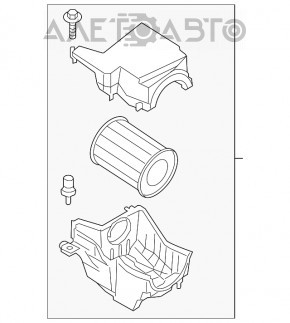 Корпус воздушного фильтра Ford Escape MK3 13-19 1.5Т 1.6T трещина, без крышки