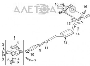 Каталізатор Ford Escape MK3 13-19 1.5T 1.6T надірвана сіткою, обламаний болт кріплення