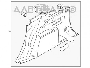 Обшивка арки правая Ford Escape MK3 13-19 черн, царапины