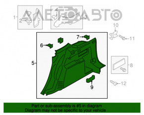 Обшивка арки права Ford Escape MK3 13-19 чорна затерта