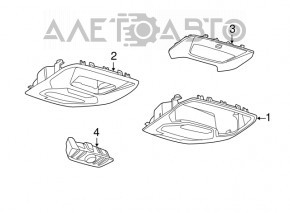 Фронтальний освітлення передній Ford Escape MK3 13-16 дорест сірий без люка, тип 1, без мікрофона