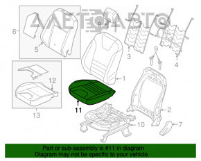Сидіння водія Ford Escape MK3 13-19 без airbag, електро, ганчірка, чорно-сір, під чищення