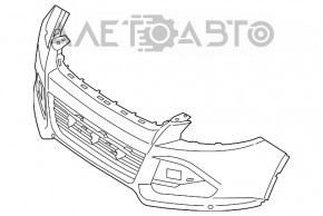 Бампер передний голый Ford Escape MK3 13-16 дорест белый UG слом креп, прижат, треснут