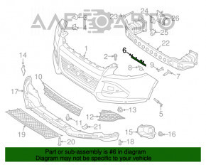 Крепление переднего бампера на крыло левое Ford Escape MK3 13-16 дорест новый неоригинал