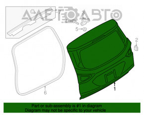 Дверь багажника голая Ford Escape MK3 13-16 оливковый JY с накладками