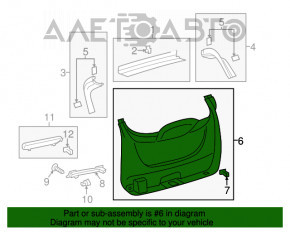 Обшивка дверей багажника нижня Ford Escape MK3 13-16 дорест, чорн, злам креп, потерта, відсутня ручка