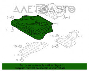 Защита двигателя Ford Escape MK3 13- тип 1 вырезаны куски