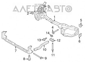 Планка телевизора нижняя Ford Escape MK3 13-16 дорест с усилителями подрамника