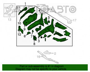 Чверть передня ліва Ford Escape MK3 13-16 дорест, зелений, тичка